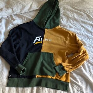 FairPlay tri tone patchwork hoodie | Size medium